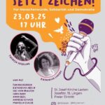 „Setzt Zeichen!“ – Poetry Slam in der St.-Josef-Kirche Am So., 23.03., 17:00 Uhr verwandelt sich die Kirche St. Josef in Laxten in eine Bühne für Worte und Emotionen. Im Rahmen der Themenwoche für Menschenwürde, Solidarität und Demokratie laden die drei kfd`s der Pfarreiengemeinschaft zu einem außergewöhnlichen PoetrySlam-Event ein. Bei dieser besonderen Veranstaltung präsentieren Laien-Speaker*innen im Alter von 15 bis 68 Jahren ihre ganz persönlichen Gedanken zur Menschenwürde und dem Zusammenhalt in unserer Gesellschaft zu. Das Publikum wird aktiv in den Abend eingebunden, indem es die Beiträge in einem Bewertungsprozess würdigt und am Ende einen Text, der durch Tiefe und Ausdruckskraft überzeugt, auszeichnet. Ein besonderes Highlight des Abends ist Theresa Sperling: Die Schriftstellerin, Theaterautorin und Bühnenpoetin, die 2023 als deutschsprachige PoetrySlam-Meisterin glänzte und im Dezember 2024 die European Slam Poetry Championship gewann, wird das Publikum mit ihren emotionalen und virtuosen Texten begeistern. Ihr Beitrag bildet den verbalen Höhepunkt des Abends und wird gesondert gewürdigt. Für die musikalische Untermalung sorgt die in Lingen bekannte Sängerin Katharina Lorenz. Seien Sie dabei und erleben Sie eine etwas andere Kirchenveranstaltung, die mit eindrucksvollen Worten und mitreißenden Performances ein starkes Statement für unsere gemeinsamen Werte setzt! Der Eintritt ist kostenlos.